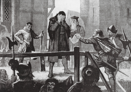 Griffenfeldt's Reprieve on the Scaffold (litho)