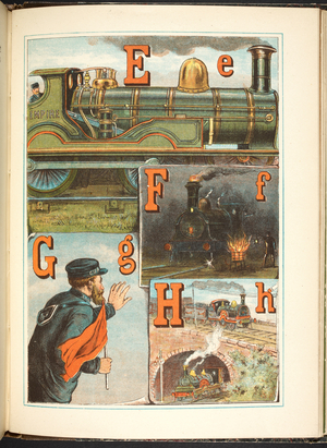Letters E for engine of a train. F for fog-signal. Guard for guard. H for high level.