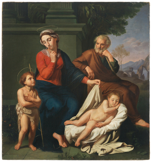 The Holy Family (with Saint John the Baptist), 1675-1700 (oil on canvas)