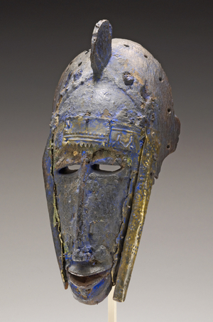Face Mask, Late 19th-early 20th century (wood, copper & indigo)