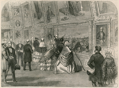 Visit of Her Majesty, Prince Albert and the Queen of Portugal to the Royal Academy (engraving)