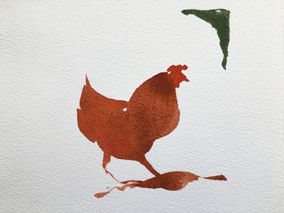 Single chicken, 2020 (work on paper)