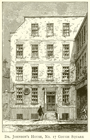 Dr. Johnson's House, no. 17 Gough Square (engraving)