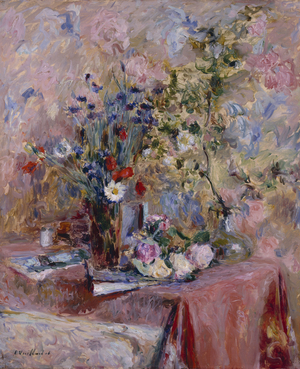 Flowers (oil on canvas)