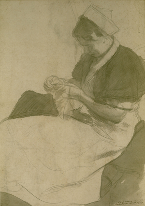 Ambulance Nurse, 1940 (ink & wash on paper)