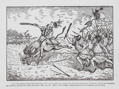 One of Watson Heston's Old Testament Stories Comically Illustrated (litho)