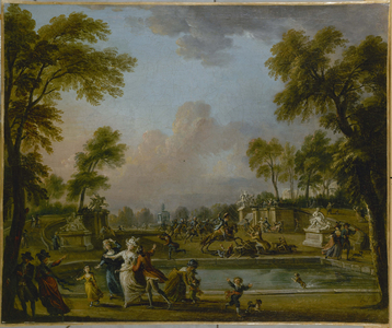 La charge du prince de Lambesc dans le jardin des Tuileries, le 12 juillet 1789, circa 1789 (oil on canvas)