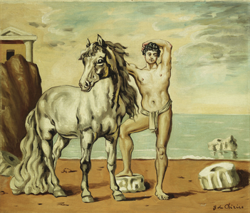 Horse and rider; Cavallo e Caveliere, 1930 (oil on canvas)