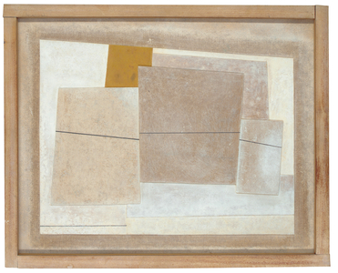 February 56 (granite), 1956 (oil & pencil on carved board, relief)