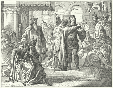 Reconciliation of the Holy Roman Emperor Henry VI and Richard the Lionheart, 1194 (engraving)