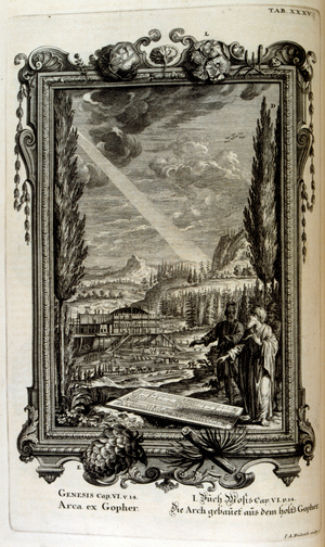 Trees being felled for wood to build the Ark in advance of the Great flood