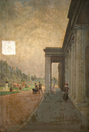De Montfort Hall Gardens, Leicester, 1917 (oil on canvas)