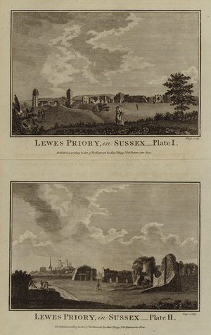 Lewes Priory, in Sussex (engraving)