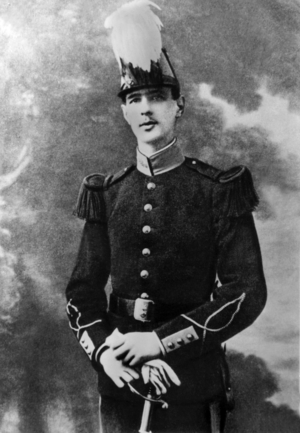 Young Charles de Gaulle, Saint Cyr Military School, 1912 (b/w photo)