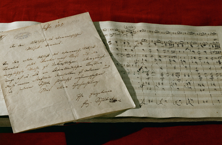 Autograph of Schubert's Symphony in C-major, Gesellschaft der Musikfreunde, Vienna, Austria (phtoto)