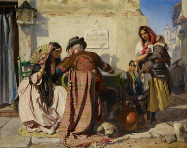 The Letter-Writer of Seville, 1854 (oil on canvas)