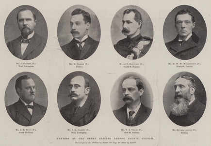 Members of the Newly Elected London County Council (b/w photo)