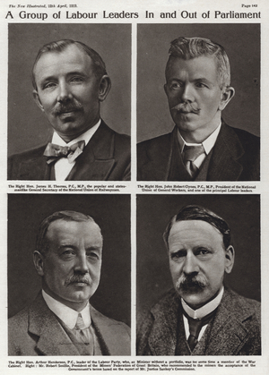 Leading British Labour Party politicians in and outside of Parliament (b/w photo)