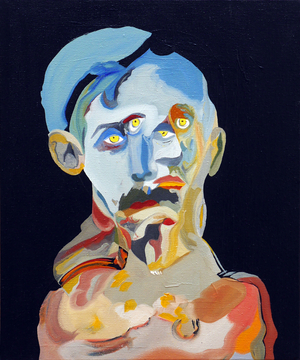 50 Major Writers In History : Marcel Proust, 2015 (oil and acrylic on canvas)