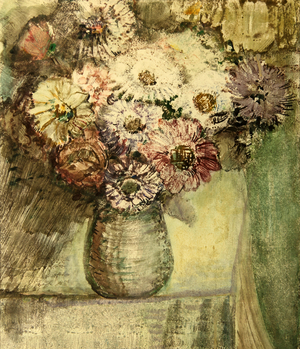 Still-Life with Flowers in Vase, 1972 (monotype)