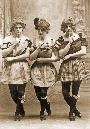 Yale Students in Drag, c.1883 (sepia photo)