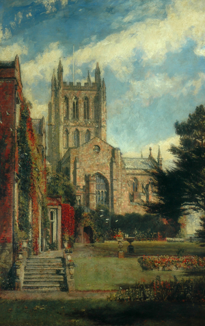 Hereford Cathedral (oil on canvas)