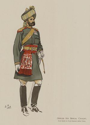Officer 8th Bengal Cavalry (colour litho)