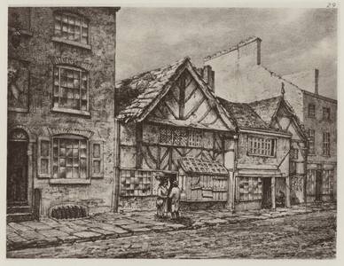 Old Manchester: Old House in Deansgate (litho)