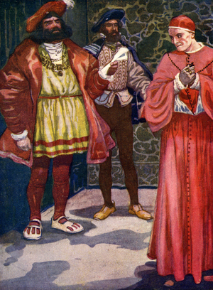 Henry VIII sends Cardinal Wolsey away from court