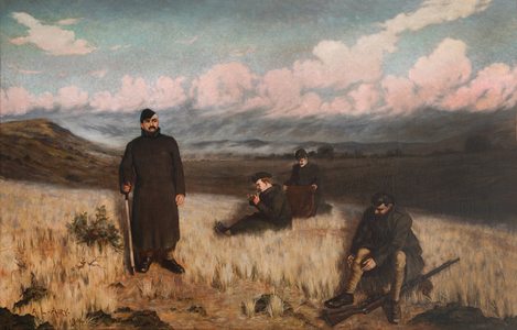 Soldiers in the fields in South Africa, 1902 (oil on canvas)