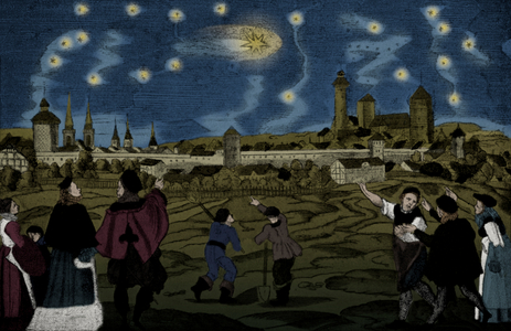 Broadside of a Comet in 1580, from 'Astronomy for All', 1911 (print)