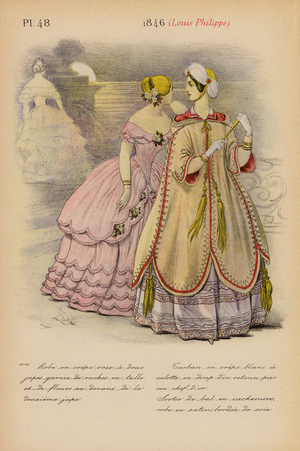 French fashion: 1846, Louis-Philippe (colour litho)