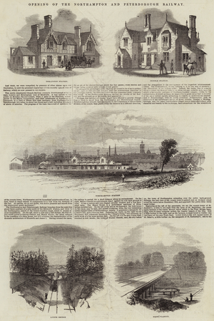 Opening of the Northampton and Peterborough Railway (engraving)
