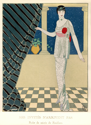 Evening dress, 19th century (illustration)