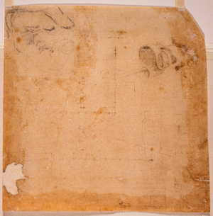 Perspective studies and banner, 16th century (drawing)