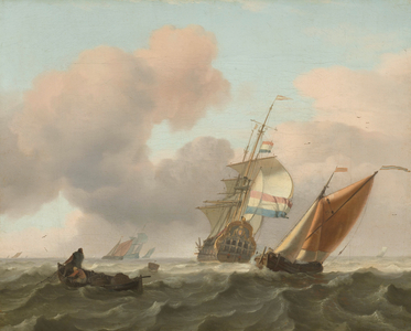 Rough Sea with Ships, 1697 (oil on canvas)