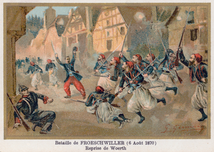 Battle of Froeschwiller, The Recapture of Woerth (chromolitho)