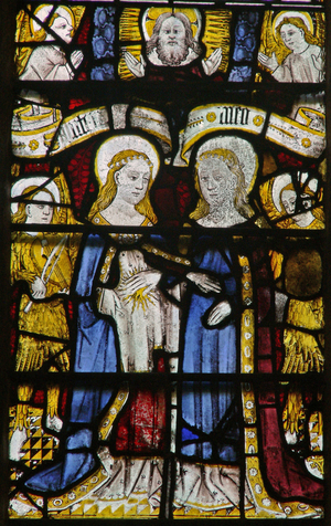 Window N5 depicting the Visitation (stained glass)