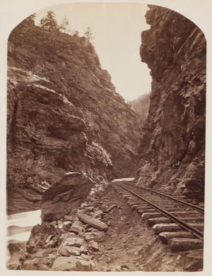 View of a Railroad in the Rockies, c.1865 (albumen print from wet collodion negative)