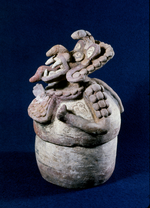 Funerary Urn from the Mayan site of La Lagunita, Quiche, Guatemala, Early Classic period (ceramic)