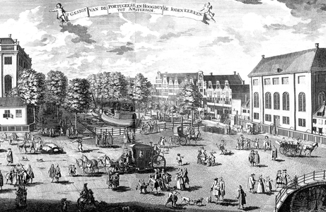 View of Amsterdam 17th century, engraving