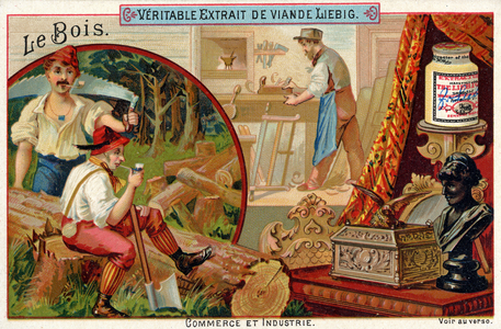 Economy. Wood trading. Imagery, France, c.1900 (print)