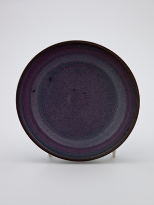 Saucer (earthenware, red glaze, pen, ink, pencil)