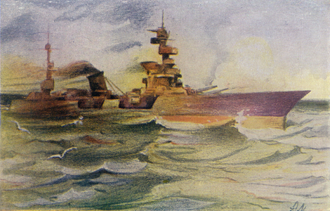 On Attack Course, 1943 (colour litho)