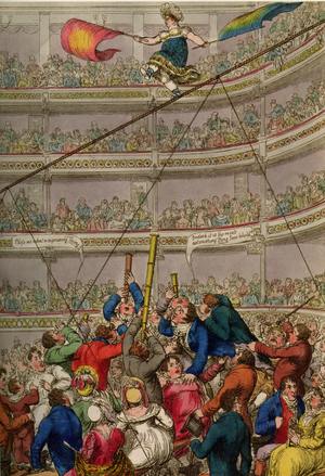 Circus Tightrope Book Plate, USA, 1840s & Pre