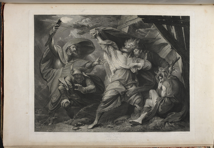 King Lear act III scene IV- part of a heath, with a hovel. Lear, Kent, Fool, Edgar, disguised as a madman, and Gloster with a torch