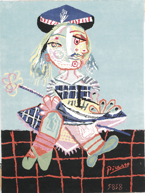 La Fille de l'Artiste a Deux Ans Avec un Bateau, dated 1938, executed 1979-80 (wool tapestry)