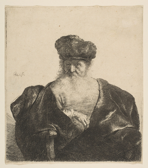 Old Man with Beard, Fur Cap, and Velvet Cloak, c.1631 (etching)
