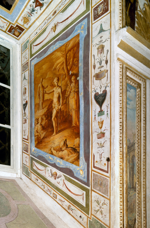 Renaissance - Painting : Chapel Altoviti - Splay of window with scenes of life of St. John - Trinita dei Monti, Rome, Italy