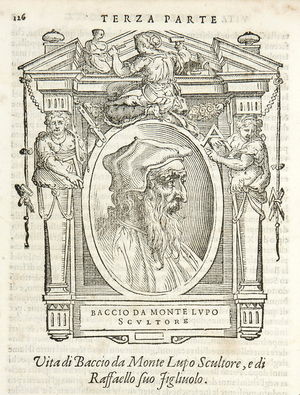 Milan, Biblioteca Braidense, Vite de piv excellent, Giorgio Vasari 1568, Baccio da Montelupo